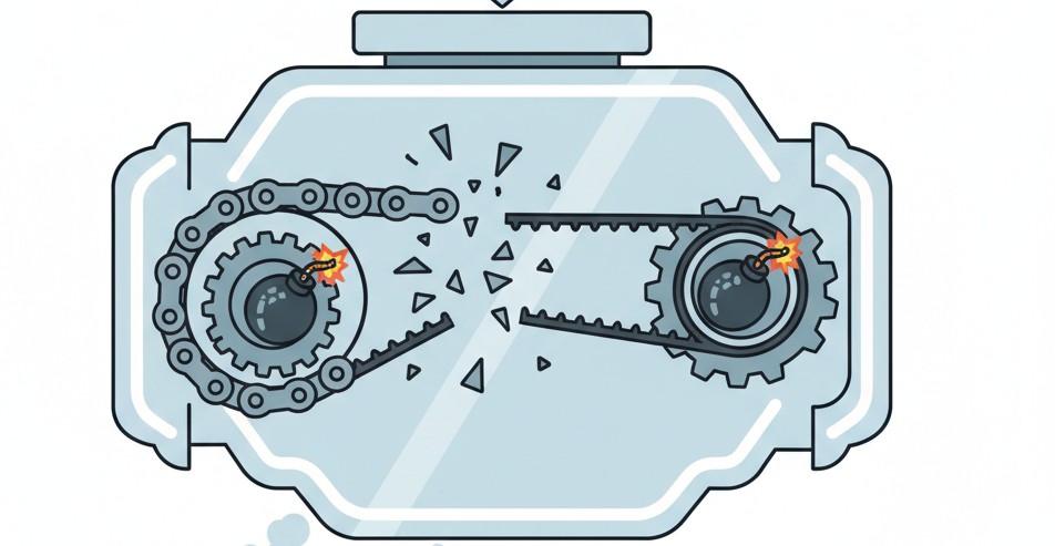 Ilustración Obsolescencia programada: cómo se sacrifican las cadenas y correas en BMW, Audi y Mercedes